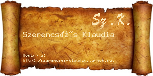 Szerencsés Klaudia névjegykártya